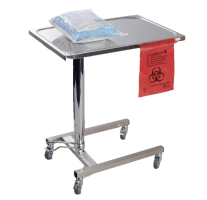 Mayo table with hydraulic height adjustment