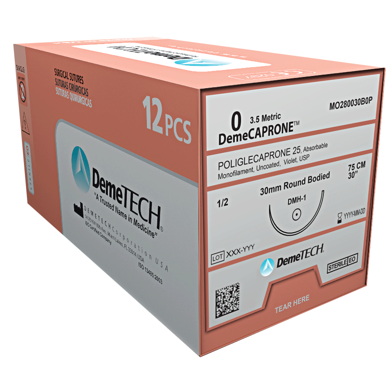 SUT PGCL 5/0 RC 3/8 19 MM 75CM (12) DEM