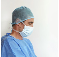 Surgical cap with laces