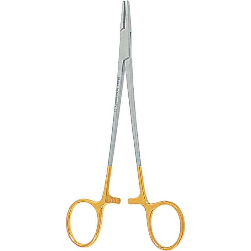 Needle holders with TC, CRILE-WOOD, 15 cm, curved