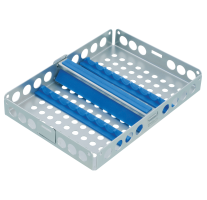 Steritray Midi with transverse bar, blue 180 x 130 mm